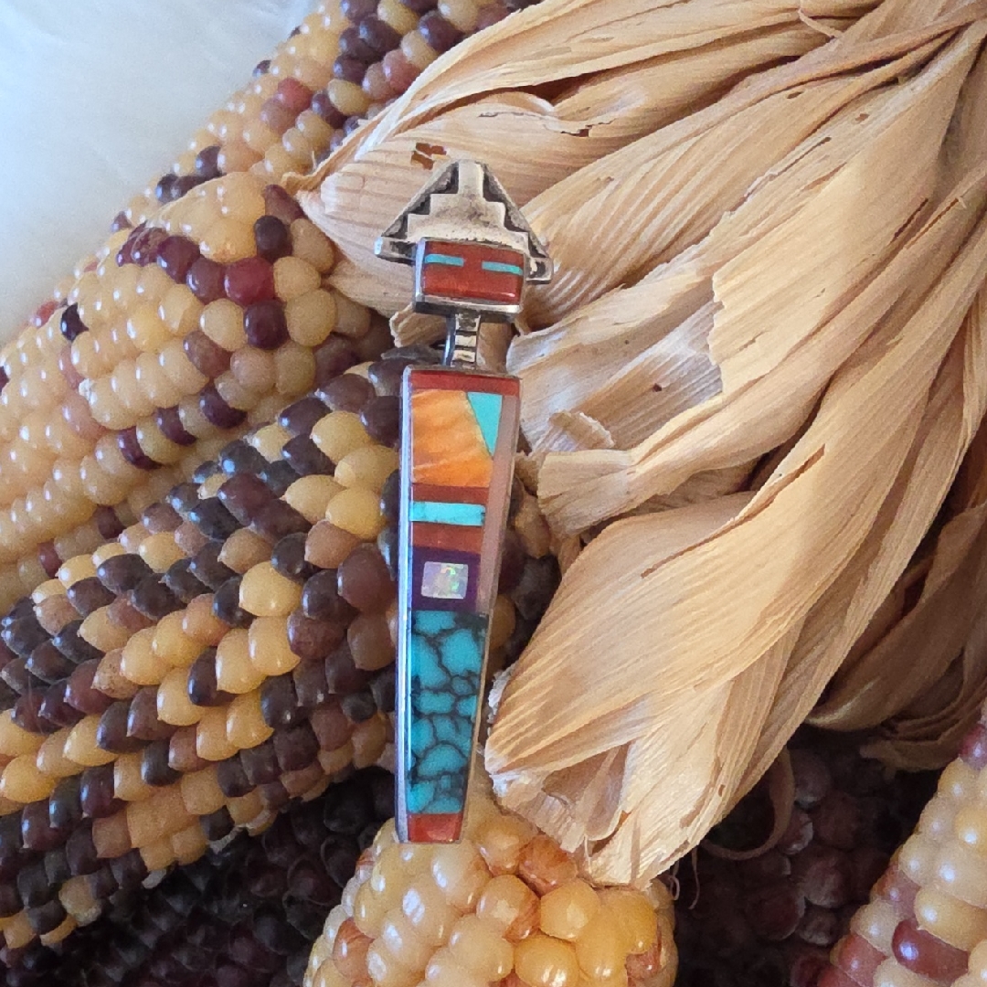 Amazing Native American TaosApace Multi-Gemstone Pendant By Douglas Nava 780$